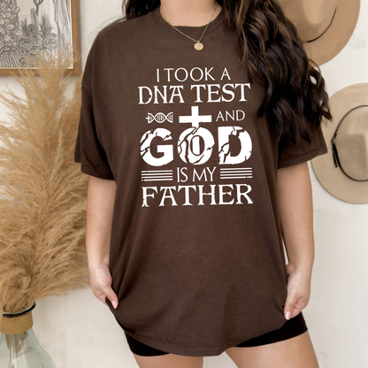 Men's Oversized Cotton Round Neck "God Is My Father" Christian Graphic T-Shirt