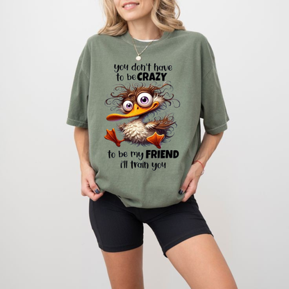 Cute Animal Humor Print Cotton T-Shirt