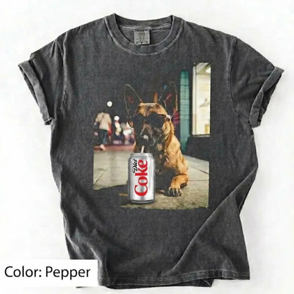 Dog Breeds "Drinking Diet Coke" Graphic T-Shirt