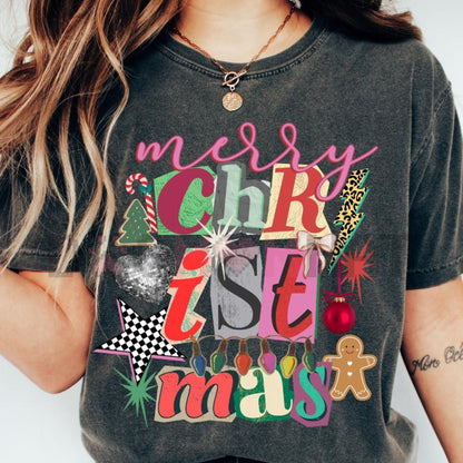 Retro Positivity Collage T-Shirt – Comfort Colors® Christian Faith Y2K Aesthetic
