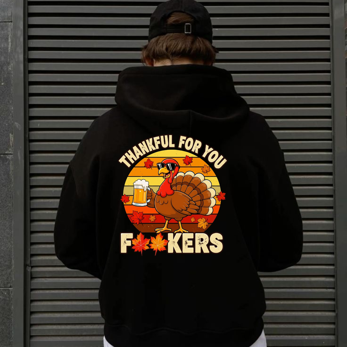Thankful For You Appreciative Gratitude Thanksgiving Happy Turkey Hoodie