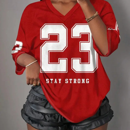 Y2K Retro V-Neck Mesh Sports Jersey