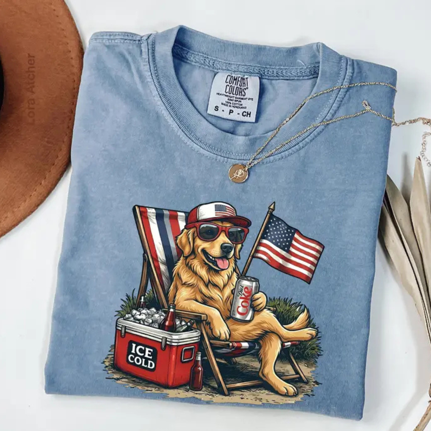 Funny 4th of July Dog Shirt – Retro Labrador & Dachshund Drinking Diet Coke Tee