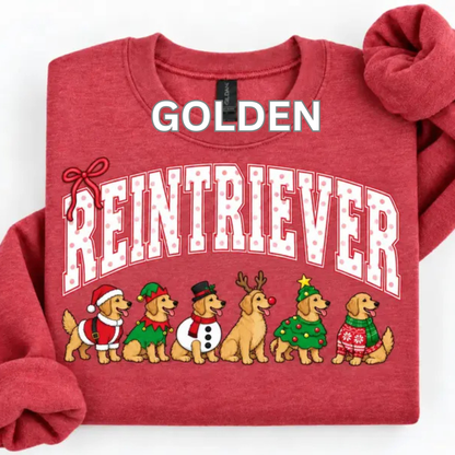 Merry Dogmas Holly Christmas Dog Breed Sweatshirt – Vintage Santa Dog Lover Crewneck