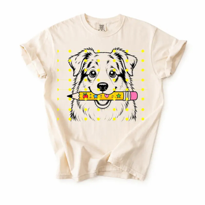 Garment-Dyed Dog Mom Educator Tee - Comfort Colors 50+ Breeds Back To School Shirt