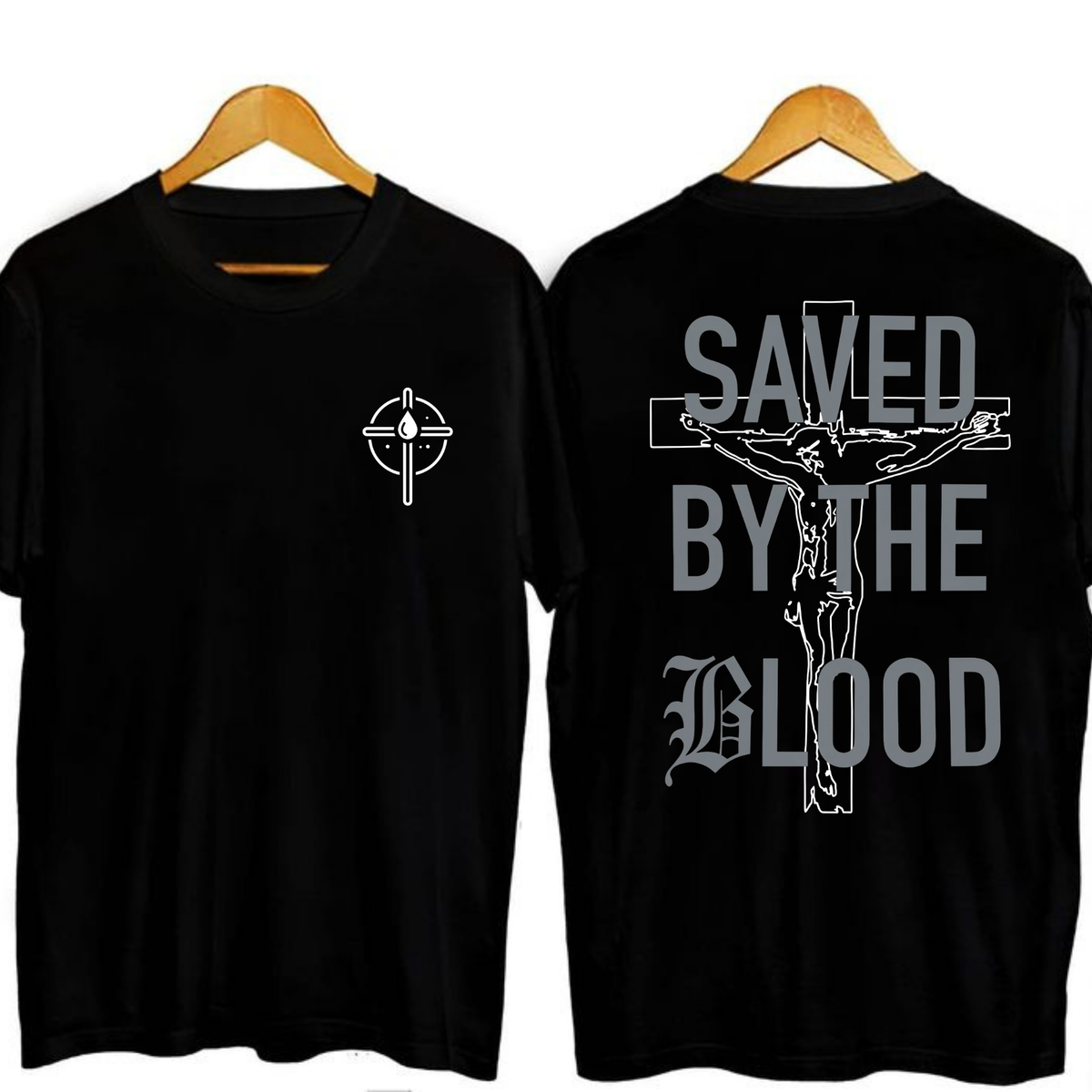 Parke Horizon Tee – "Saved By The Blood" Christian Cross Graphic T-Shirt