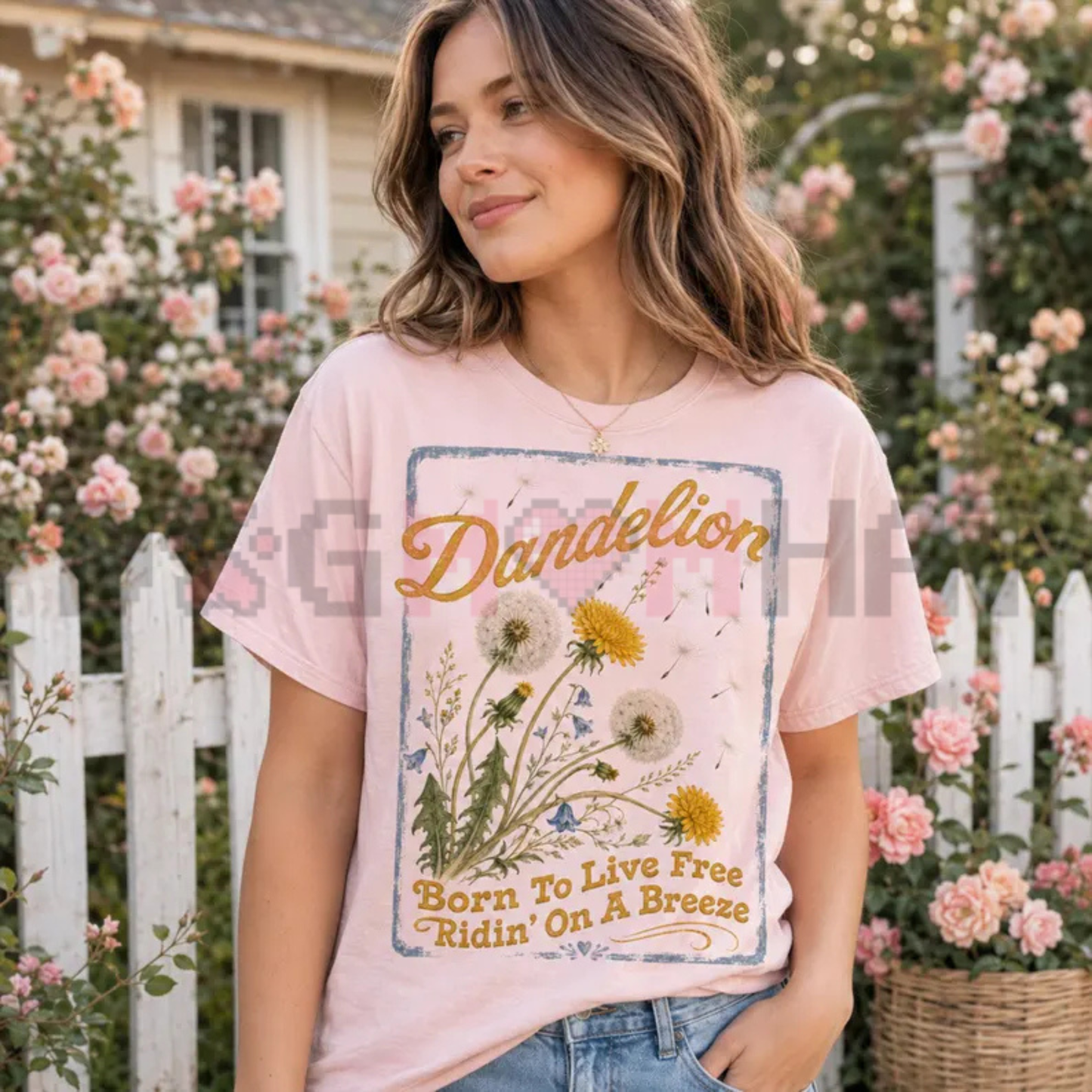 Dandelion Country Music Graphic Tee - Floral Wish Wildflower Vintage Cotton Unisex Country Concert T-Shirt