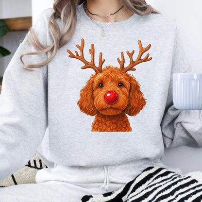 Christmas Reindeer Dog Sweatshirt – Unisex Festive Pet Graphic Pullover