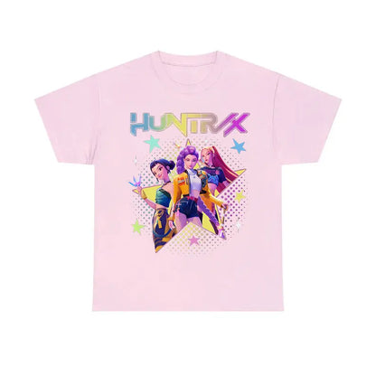 Huntrix Star Shirt – Kpop Huntrix Tee Featuring Mira, Rumi, Zoey & Derpy Tiger, Gift for Fans