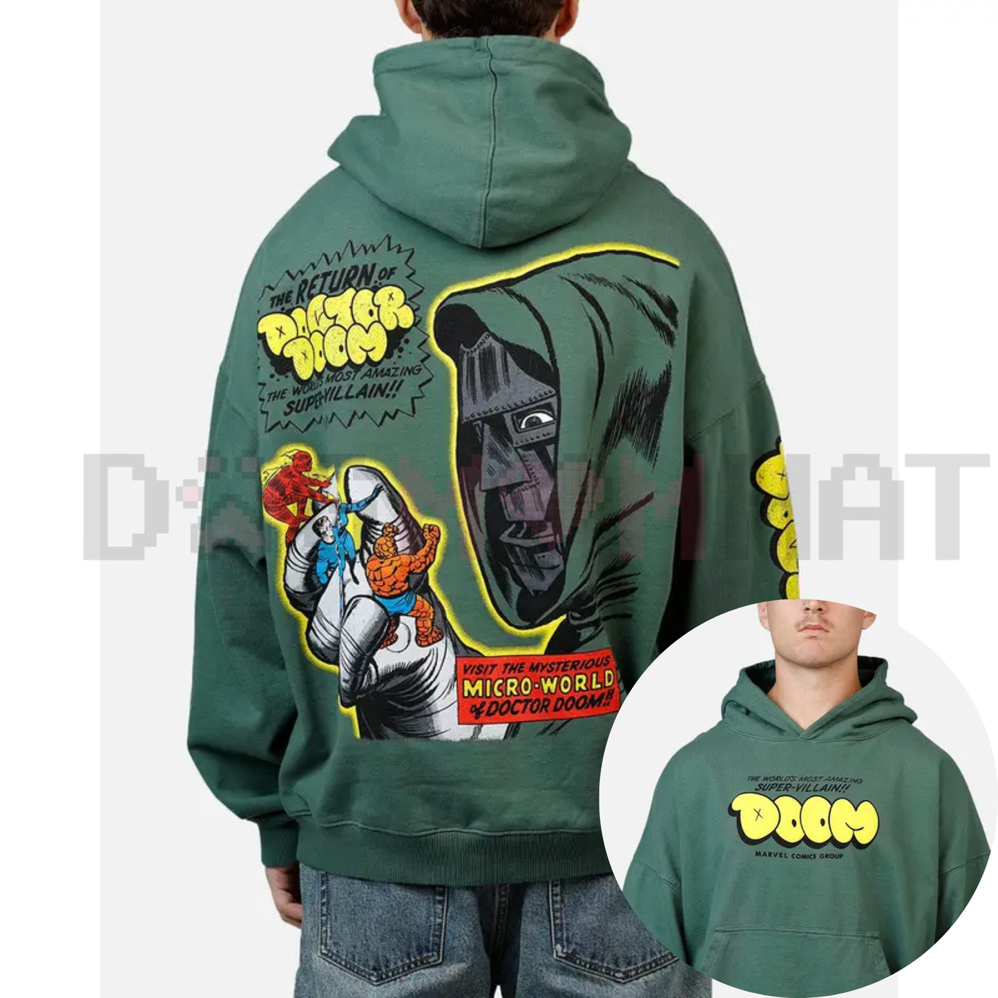 73Studio Marvel Fantastic Four Doctor Doom Villain Premium Hoodie - dogmomhat