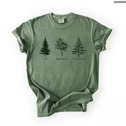 Fir Dogwood Tamarack Tree T-Shirt – Nature-Inspired Wordplay Tee, Subtle Statement Shirt with National Park Aesthetic