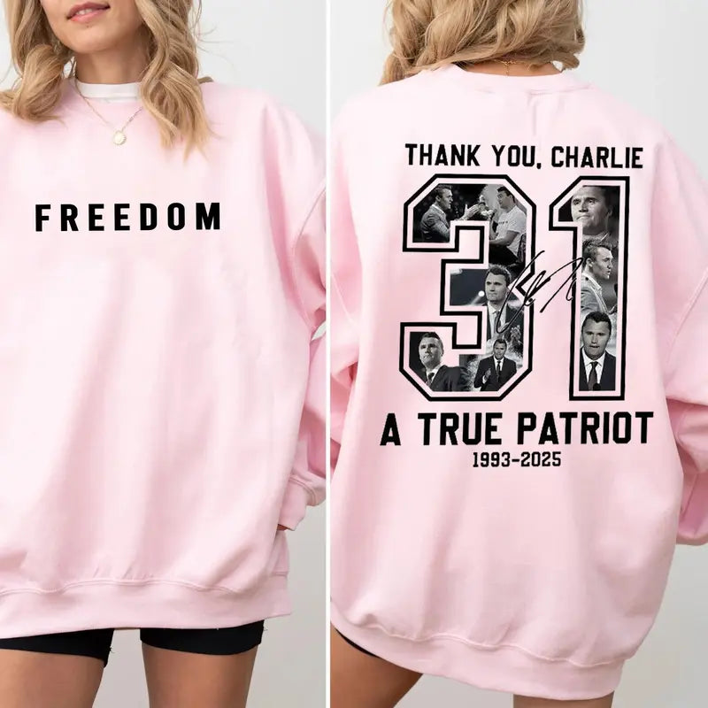 Charlie Kirk American Patriot Sweatshirt – Freedom Graphic Sweatshirt, Unisex Political Apparel