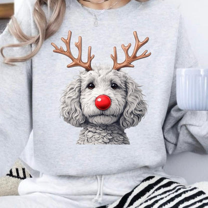 Christmas Reindeer Dog Sweatshirt – Unisex Festive Pet Graphic Pullover