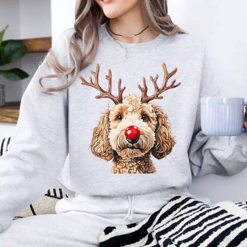 Christmas Reindeer Dog Sweatshirt – Unisex Festive Pet Graphic Pullover