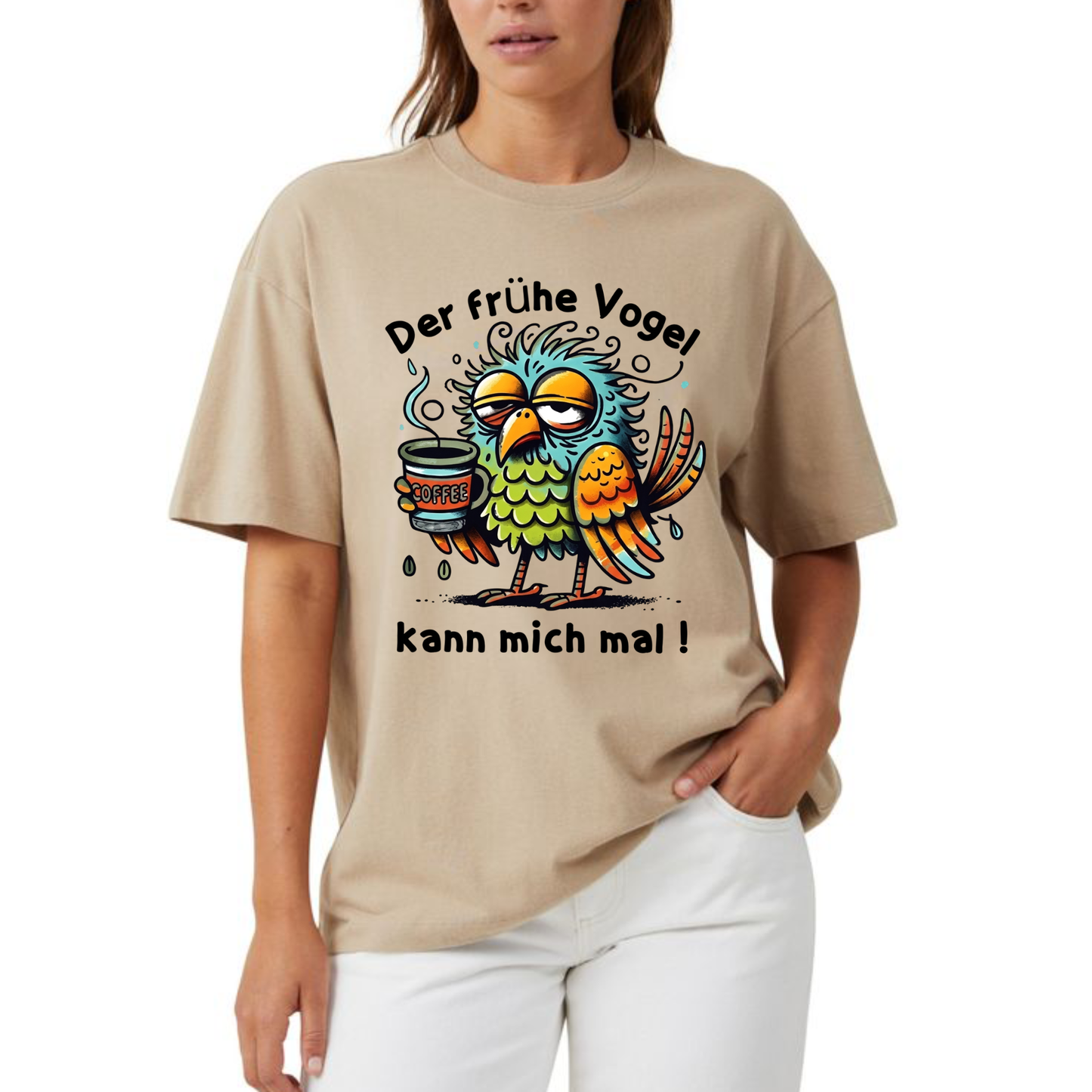 Cute Animal Humor Print Cotton T-Shirt