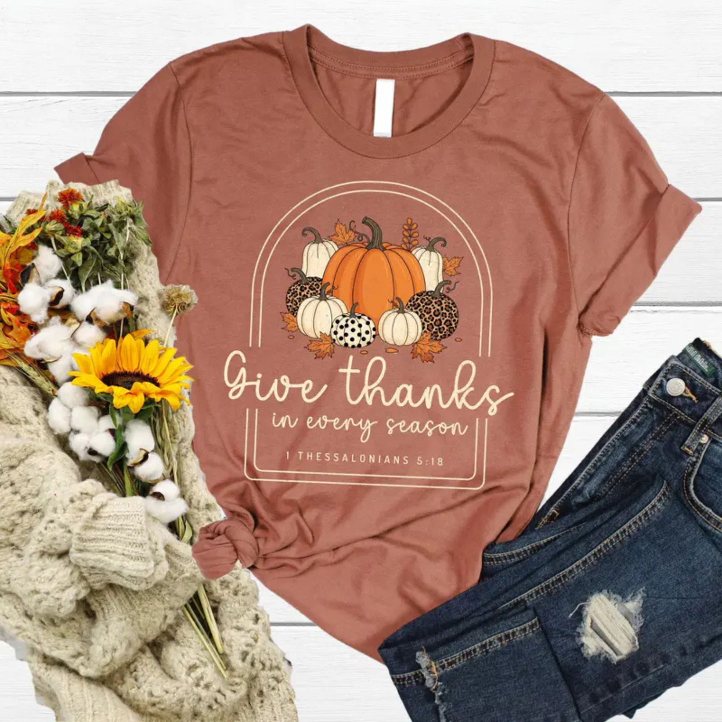 Love in Faith Women's Vintage Style Unisex Athletic-Casual T-Shirt - Fall Faith Graphic Tee