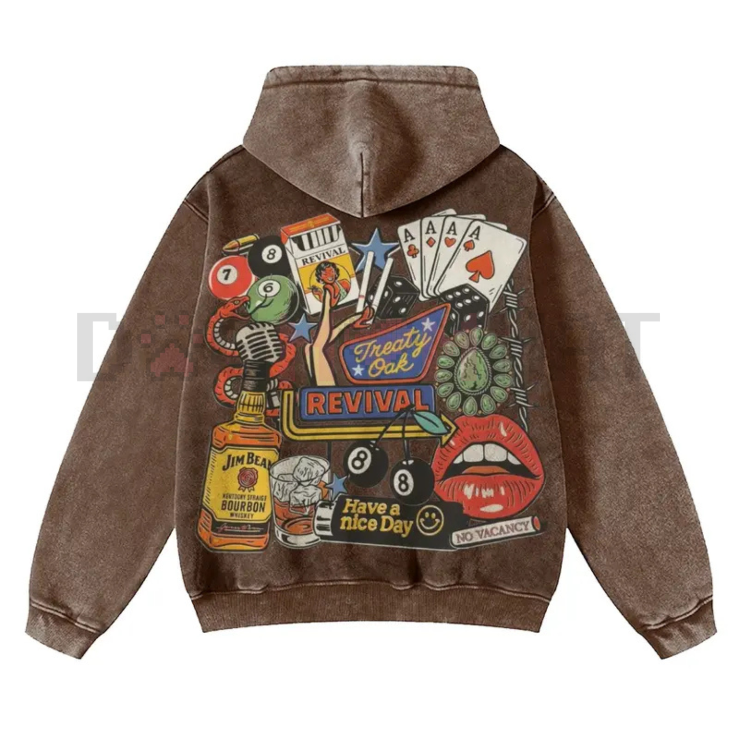 Retro Treaty Oak Revival Western Hoodie