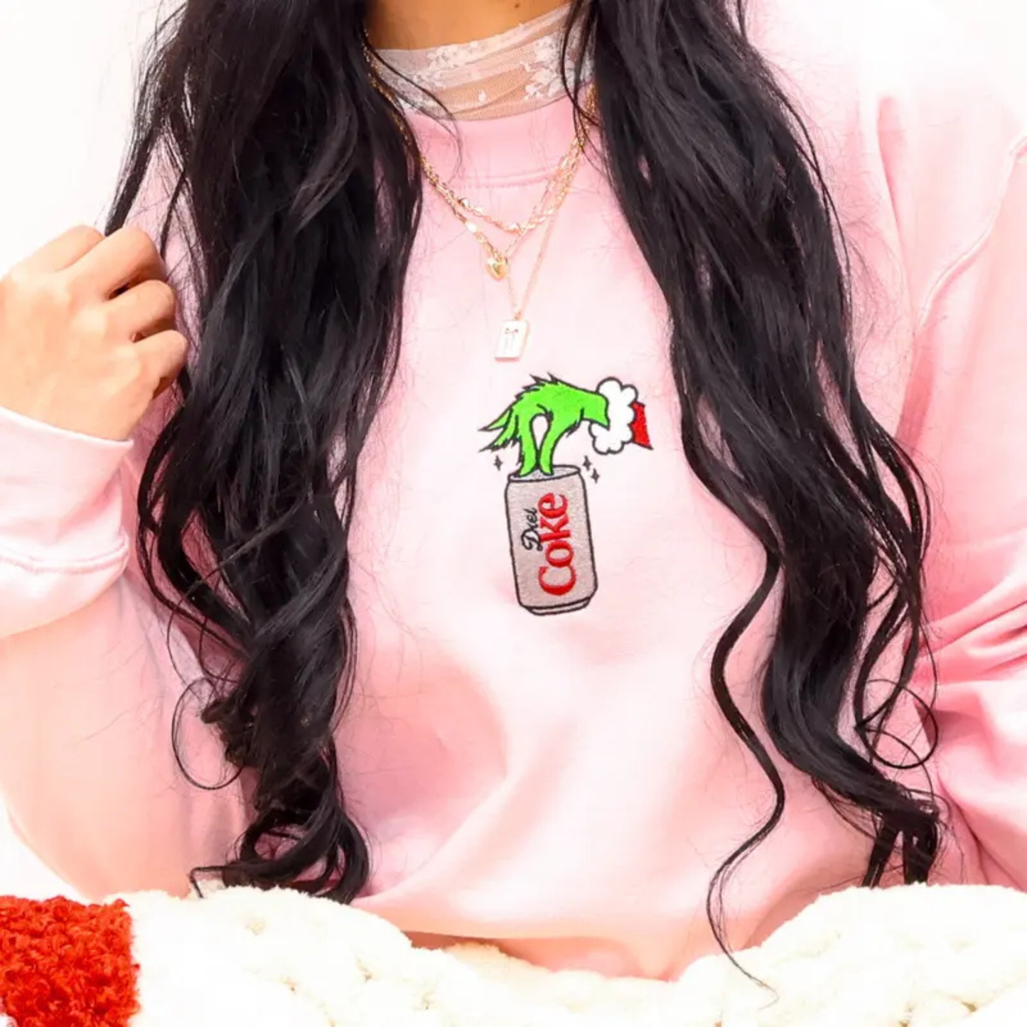 Embroidered Christmas Drink Sweatshirt – Unisex Classic Crewneck