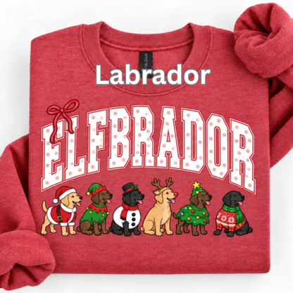 Merry Dogmas Holly Christmas Dog Breed Sweatshirt – Vintage Santa Dog Lover Crewneck