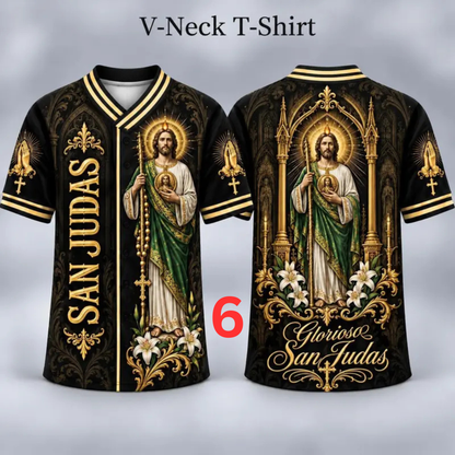 Men's San Judas Tadeo Graphic V-Neck Tee