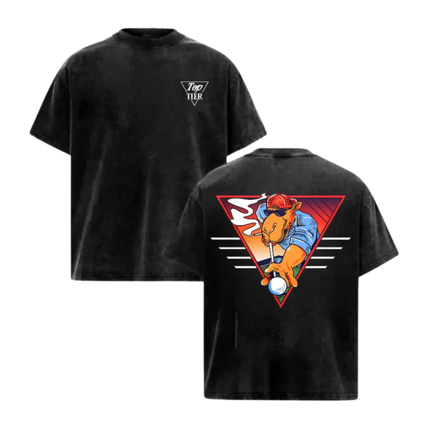 Retro Pinup Siren Mineral Wash Tee - Men's Distressed Acid Wash Oversized Cotton Graphic Shirt
