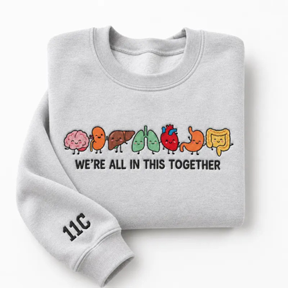 Parke Horizon – Funny Anatomy Embroidered Sweatshirt | Cute Body Organs Medical Humor Crewneck