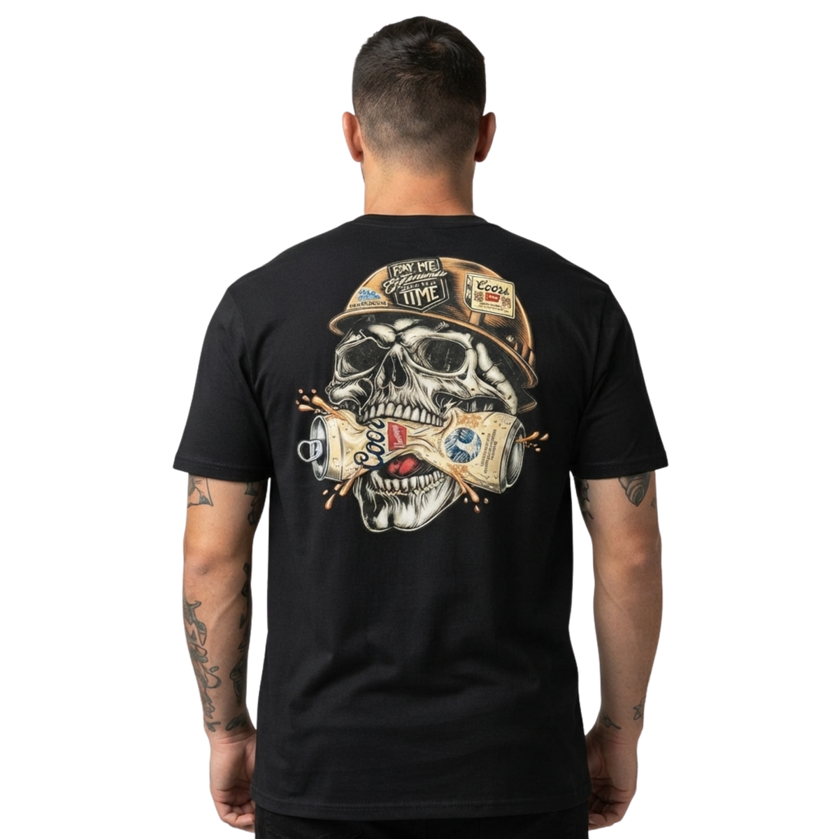 High Vis Reflective Blue Collar American Tradesman Graphic T-Shirt