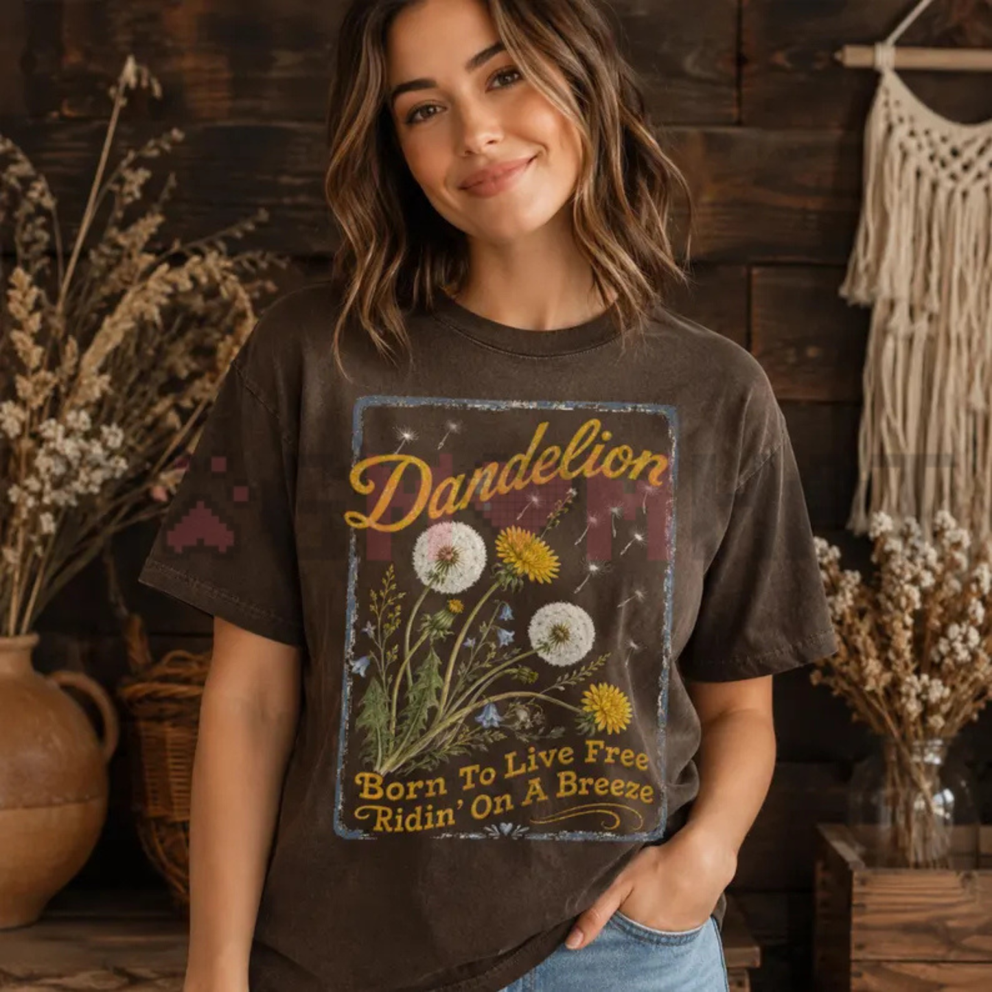 Dandelion Country Music Graphic Tee - Floral Wish Wildflower Vintage Cotton Unisex Country Concert T-Shirt