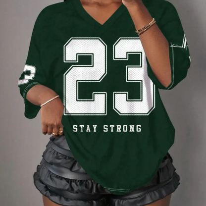 Y2K Retro V-Neck Mesh Sports Jersey