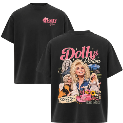 Vintage 80s Dolly Parton Graphic T-Shirt - Retro Country Music Tour & Streetwear Tee