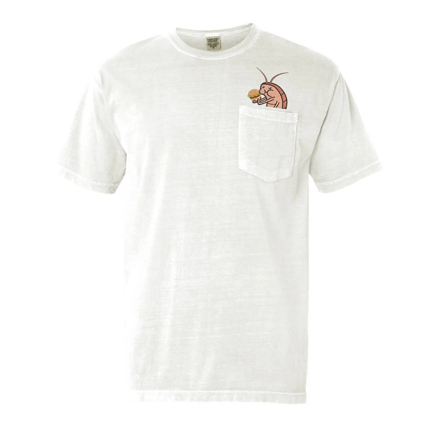 Fish Memes Embroidered Pocket Cotton T-Shirt - Funny Fishing Humor Graphic Tee