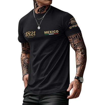 Men's Heavyweight Mexican Print Loose Fit T-Shirt - Summer Streetwear Tee
