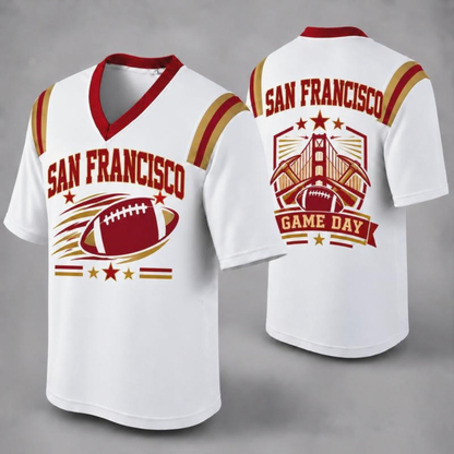 "32 City Football Fan Jersey Style" Athletic Graphic T-Shirt