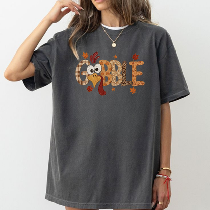 Festive Friction Tee – Painted Gobble Thanksgiving Turkey Graphic Shirt