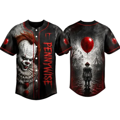 Horror Slasher Classic Movie Characters Baseball Jersey - Spooky Squad Halloween Uniform