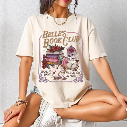 Comfort Colors Belle's Book Club T-Shirt - Tale As Old As Time Book Lover Gift