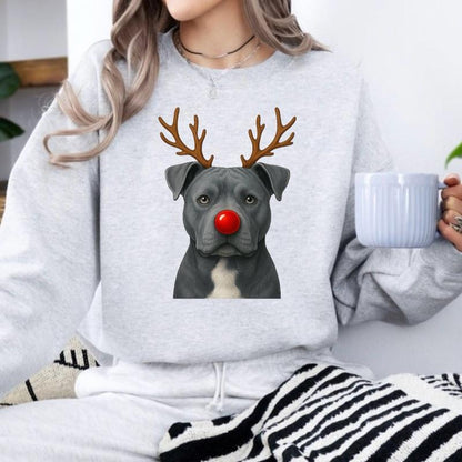 Christmas Reindeer Dog Sweatshirt – Unisex Festive Pet Graphic Pullover
