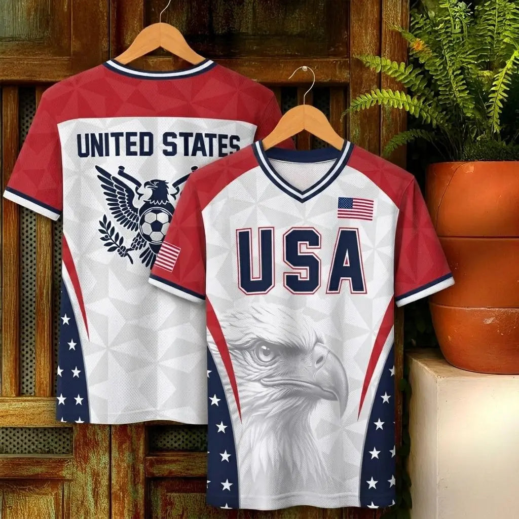Men's USA 2026 V-Neck Soccer Fan Jersey