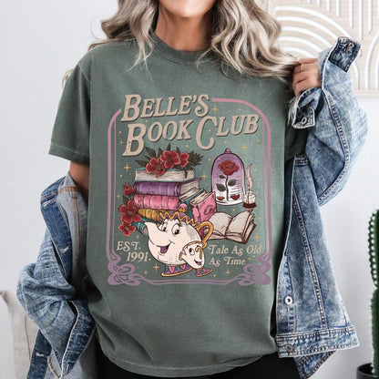 Comfort Colors Belle's Book Club T-Shirt - Tale As Old As Time Book Lover Gift