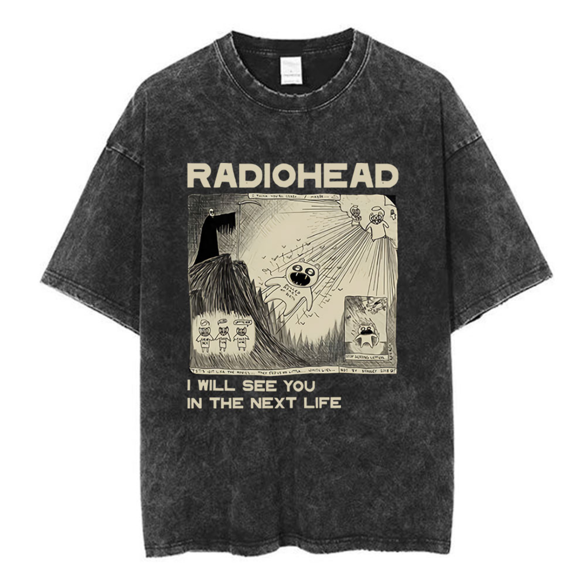 Radiohead Washed Cotton Oversized Tee