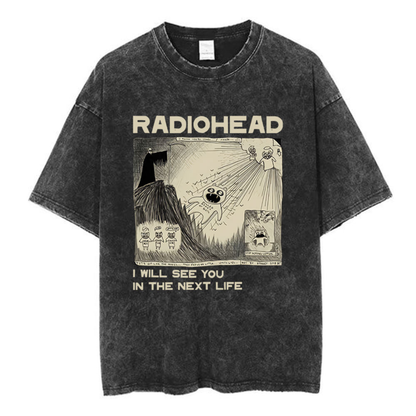 Radiohead Washed Cotton Oversized Tee