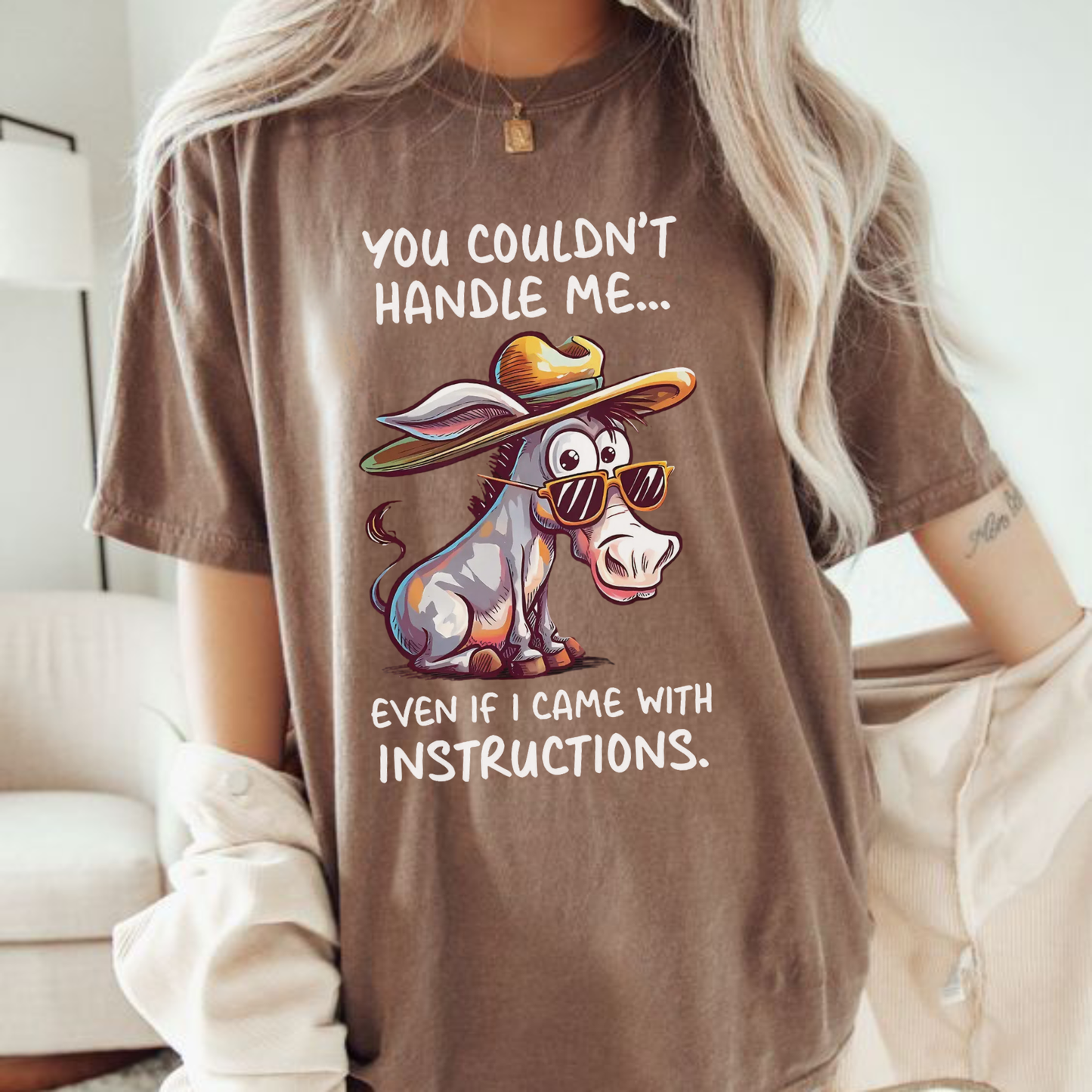 Cute Animal Humor Print Cotton T-Shirt