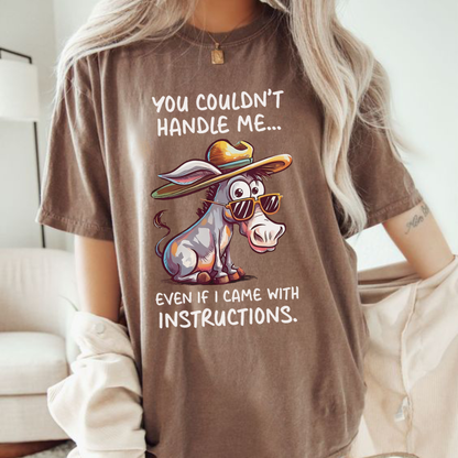 Cute Animal Humor Print Cotton T-Shirt