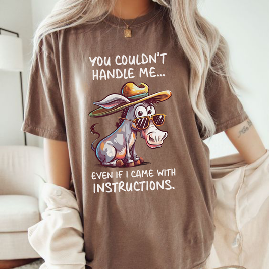 Cute Animal Humor Print Cotton T-Shirt