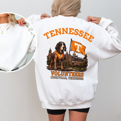 Vintage College Mascot Back Print Black Sweatshirt - Retro University Stadium Graphic Crewneck