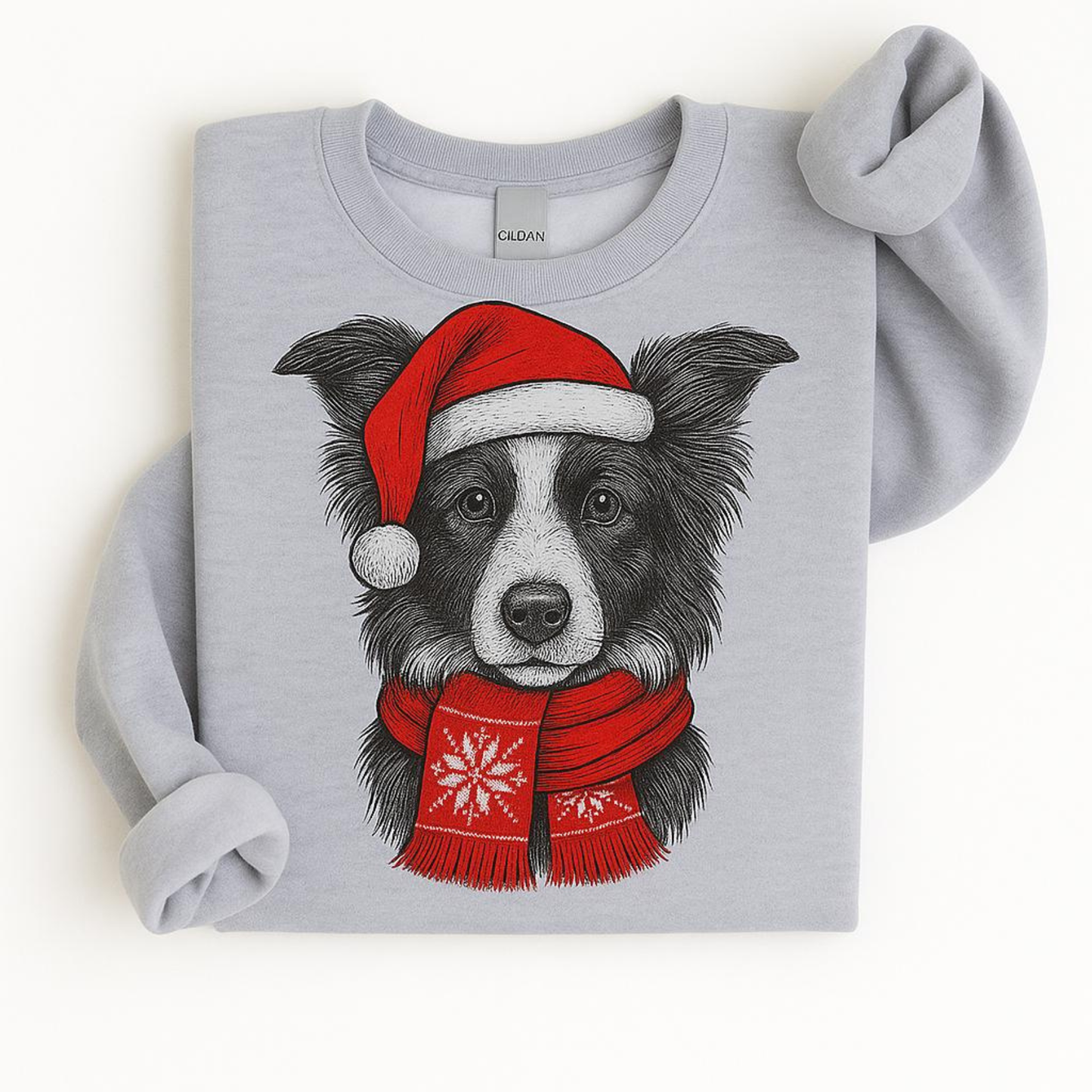 Ugly Christmas Style Santa Paws Dog Crewneck Sweater – Unisex Sport Grey Festive Pet Pullover