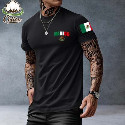Men's Heavyweight Mexican Print Loose Fit T-Shirt - Summer Streetwear Tee