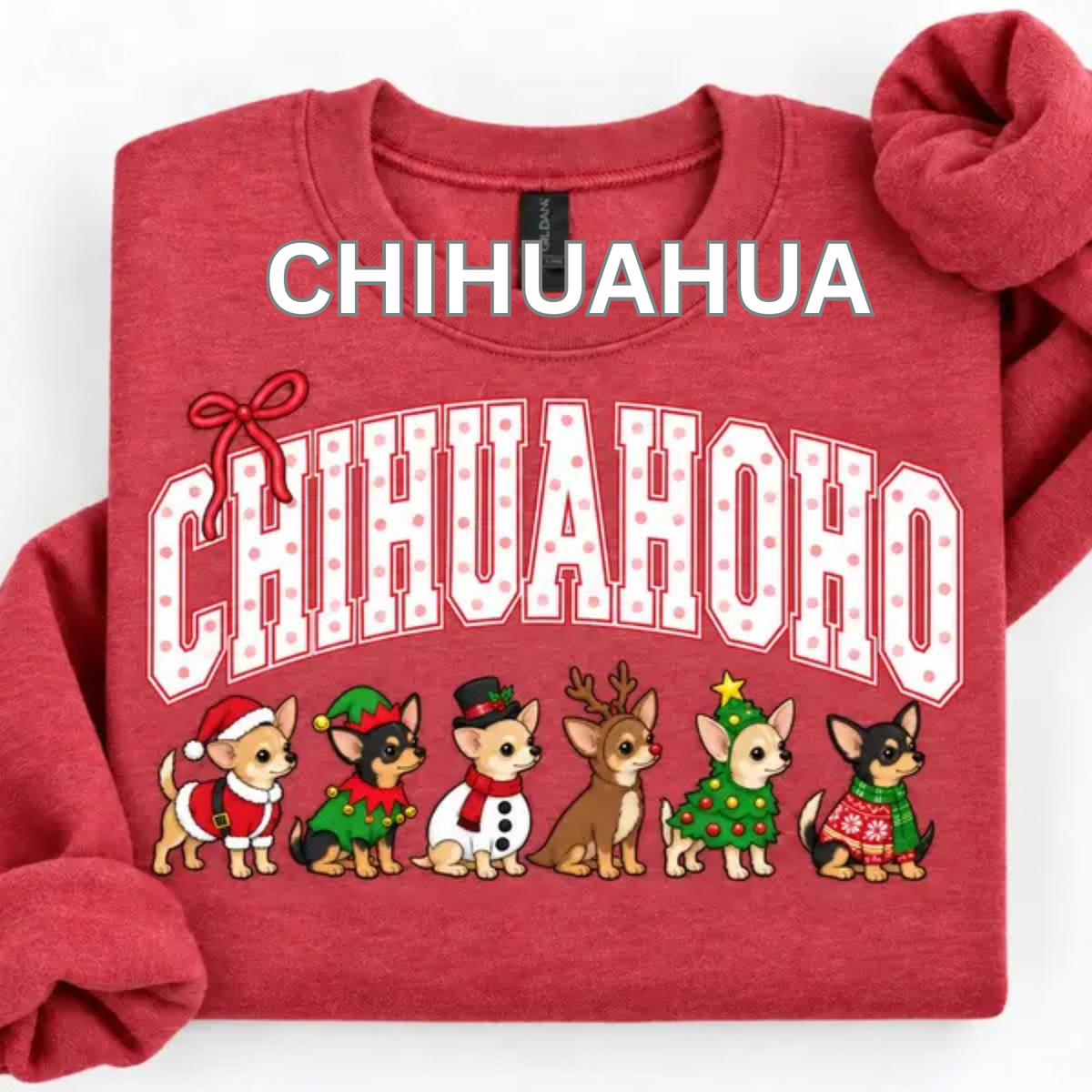 Merry Dogmas Holly Christmas Dog Breed Sweatshirt – Vintage Santa Dog Lover Crewneck