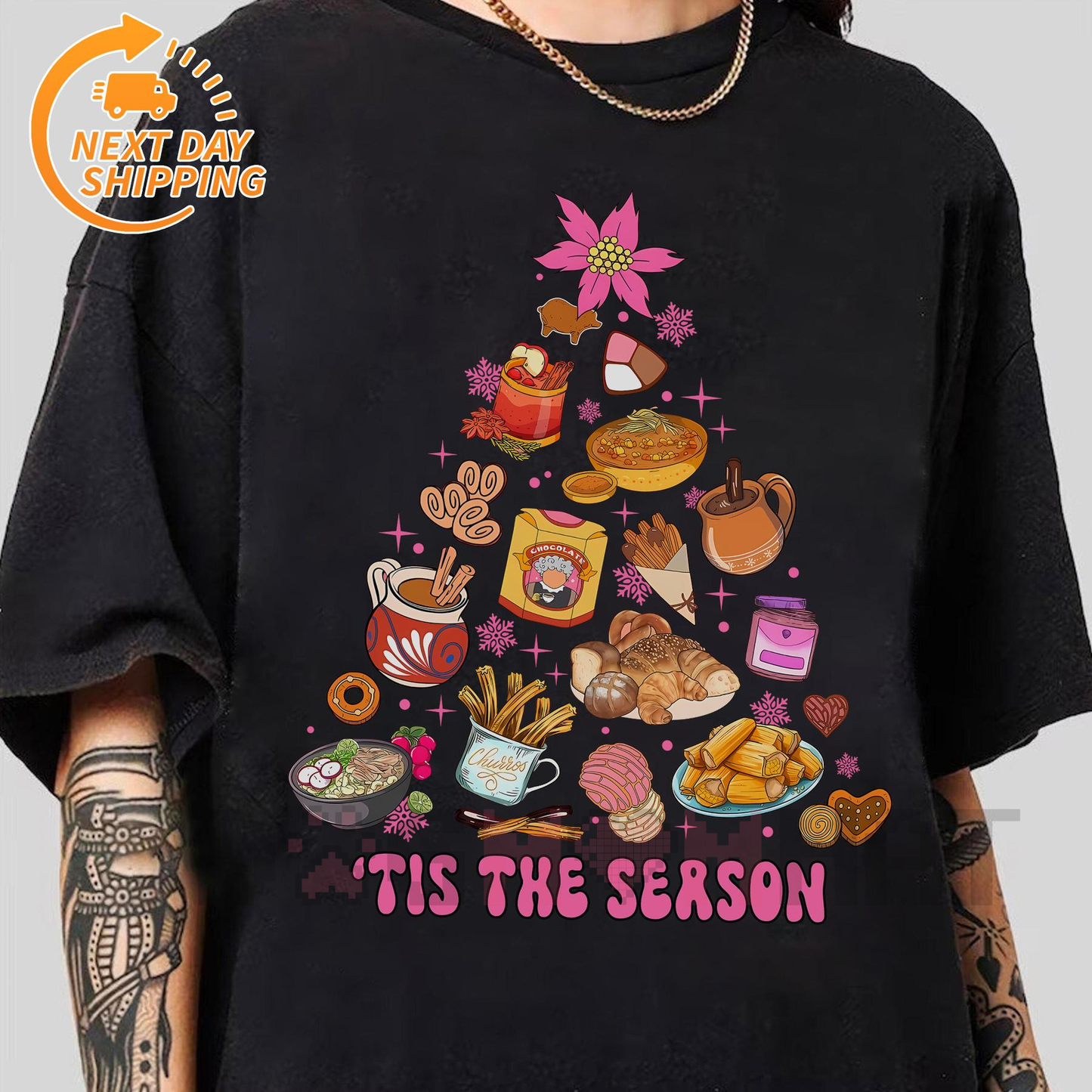 Mexican Pan Dulce Christmas T-Shirt – Spanish Xmas Tee
