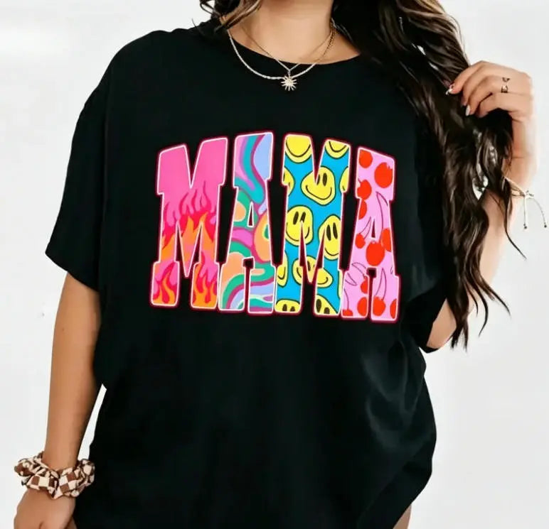 Color Block ‘MAMA’ Graphic Tee